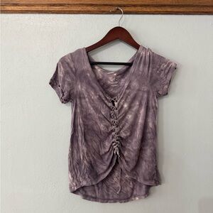 American Eagle Outfitters Purple Ruched Blouse